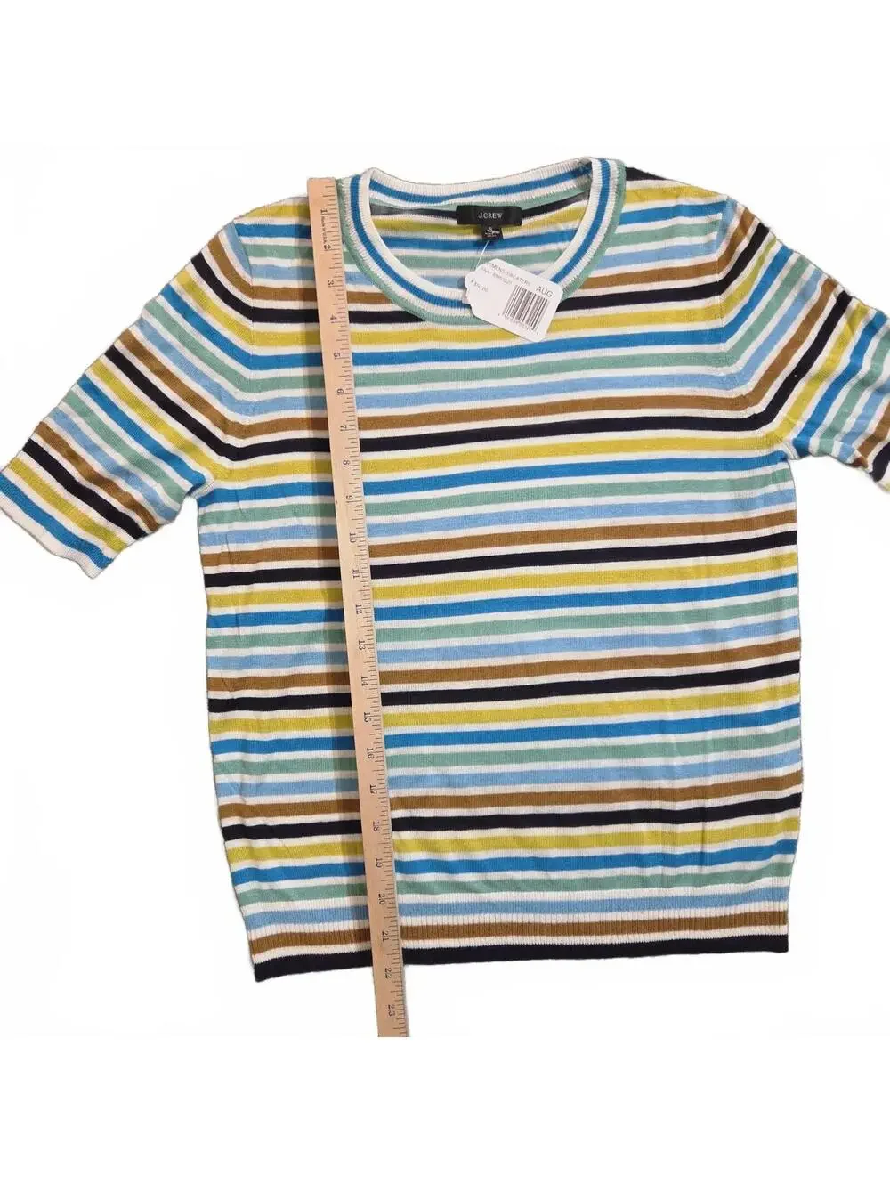 J.Crew Striped Short Sleeve Knit Sweater Size S
